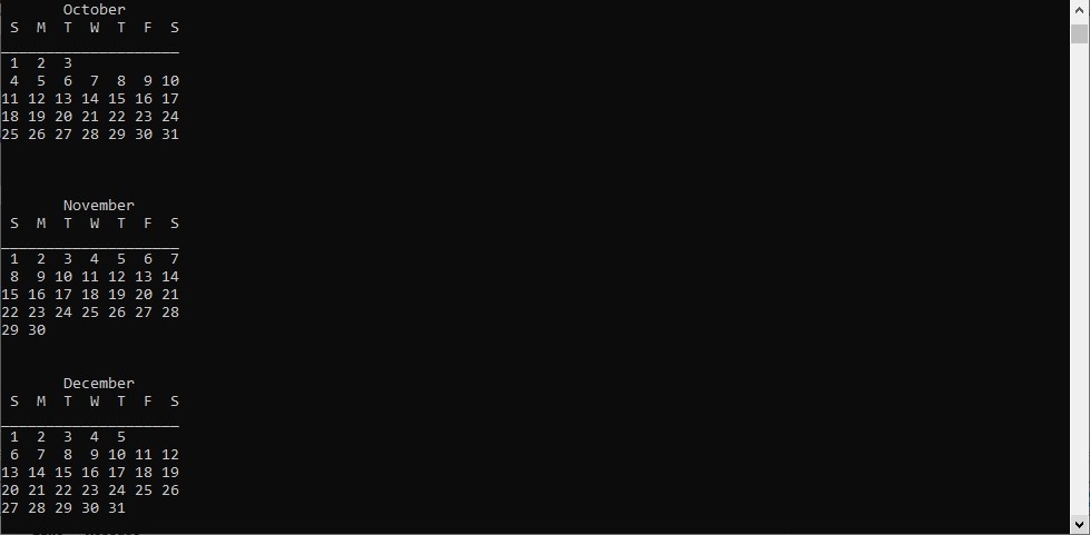 How To Print Calendar For A Specific Year In C Codespeedy